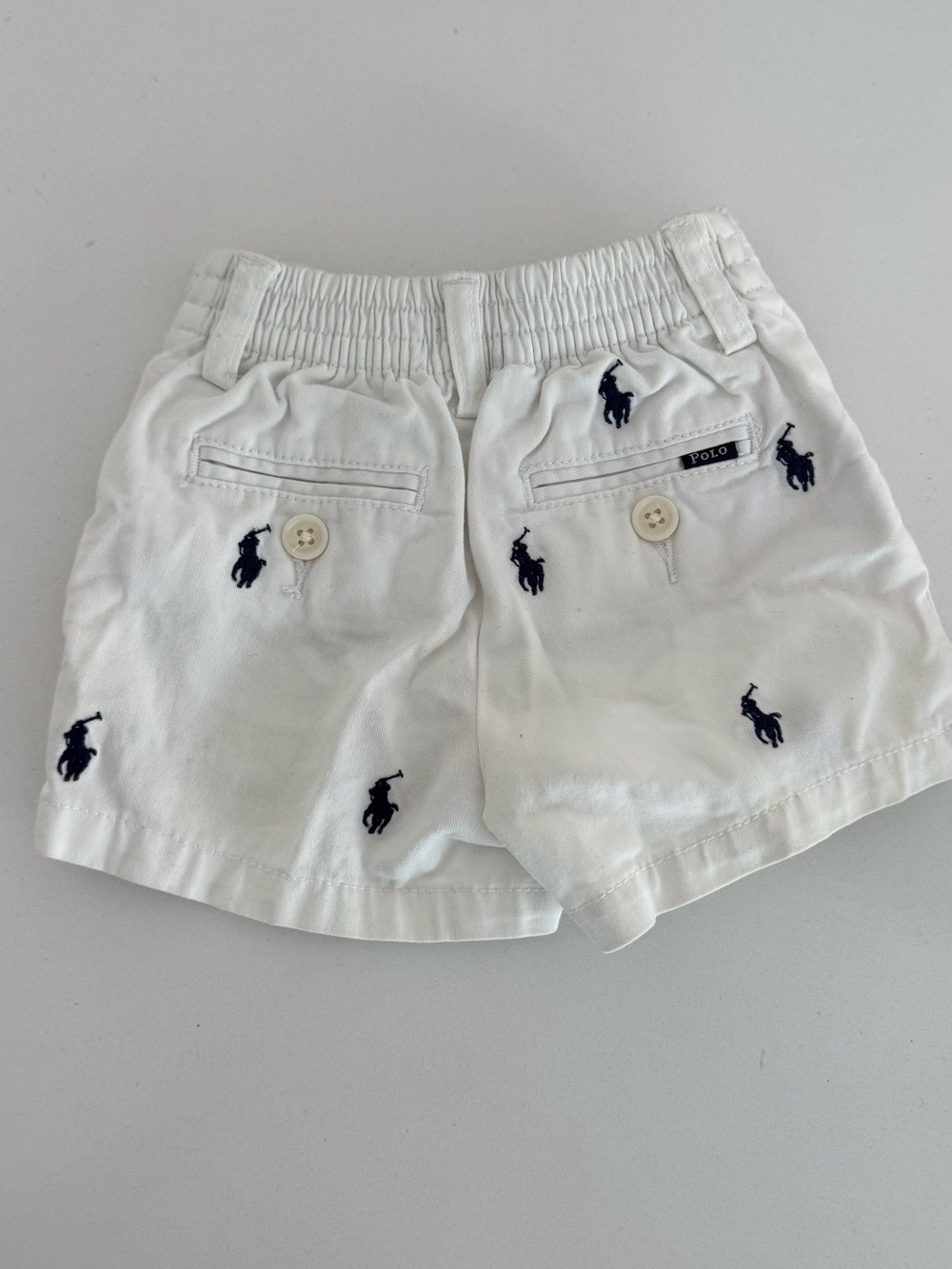 Ralph Lauren White Baby Polo with Navy Pony Logo